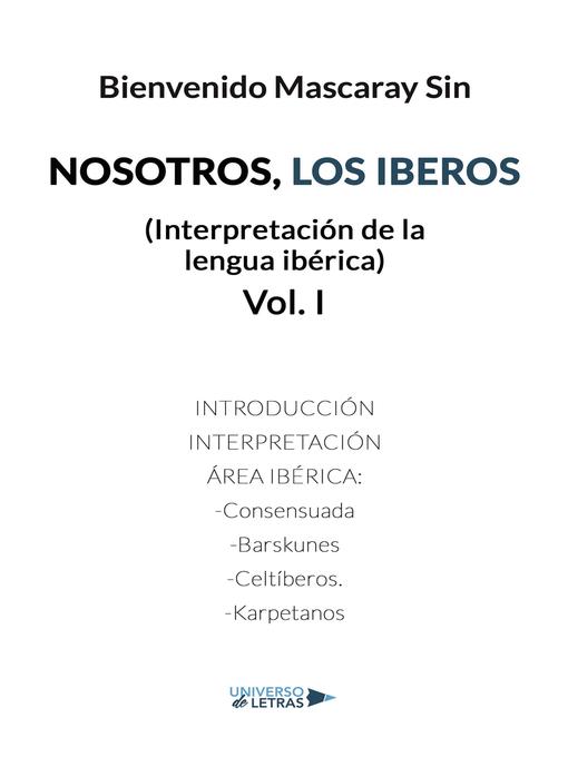 Title details for Nosotros, los iberos by Bienvenido Mascaray Sin - Wait list